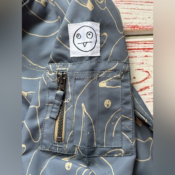 {Indikidual} Banana Print Patch Bomber Jacket ๐ - Size 7-9Y - Picture 14 of 16
